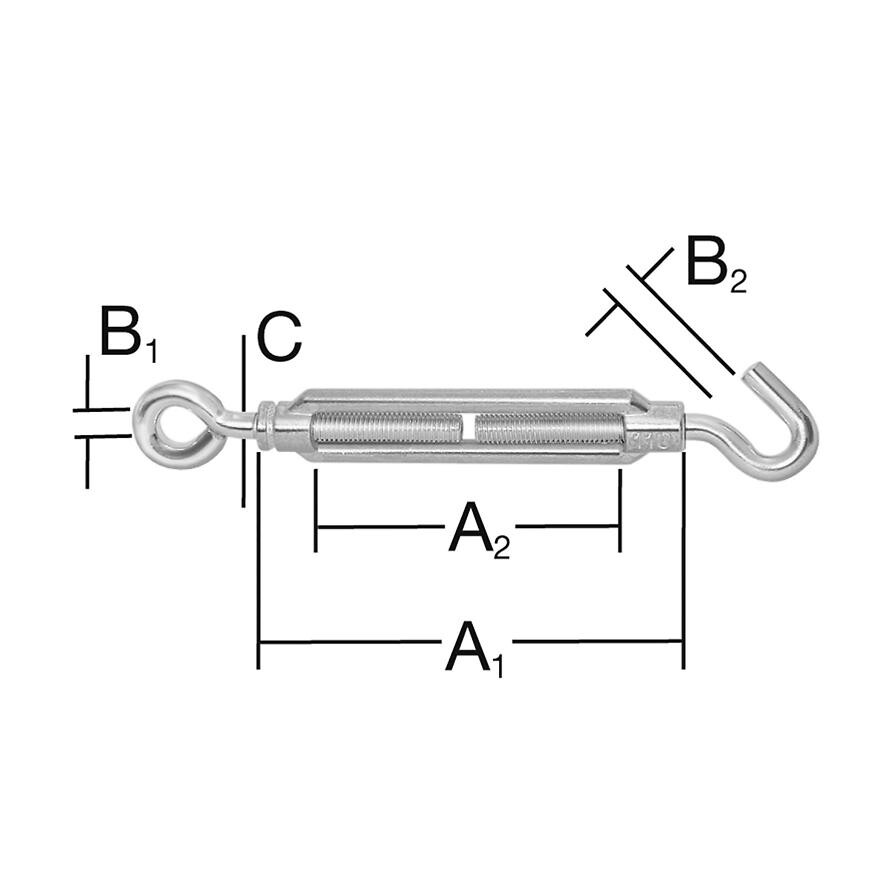 Napínák m 8 x 110 h / o zn 2 ks