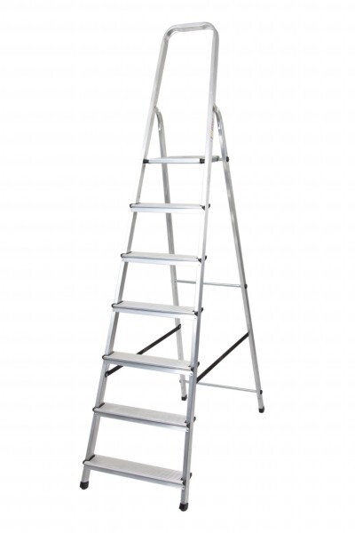Schůdky hliník 1x7 příčky 125kg  DRABEST (nadrozměr)