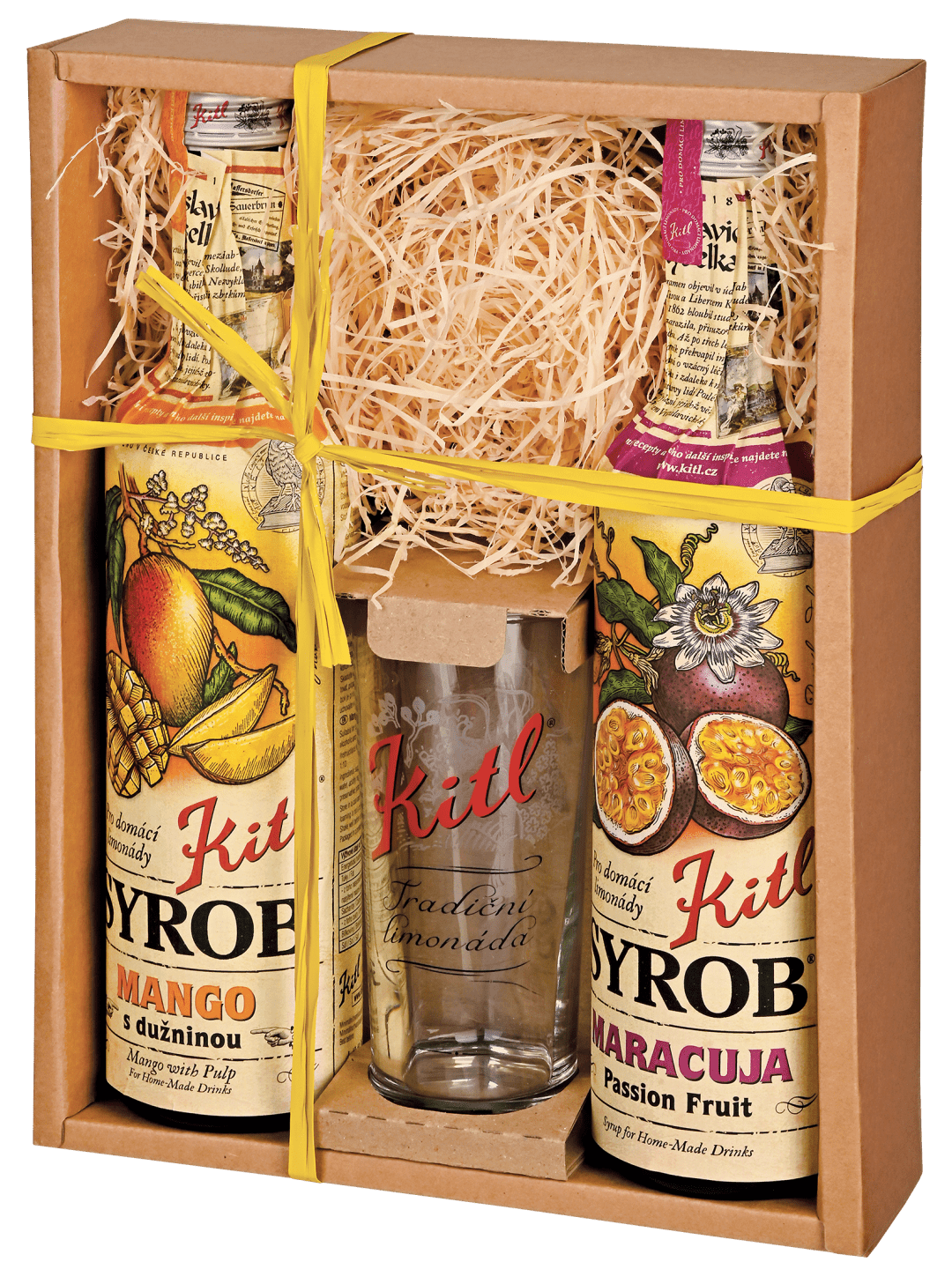 KITL Syrob Mámivé Mango + Maracuja se skleničkou 2 x 500 ml