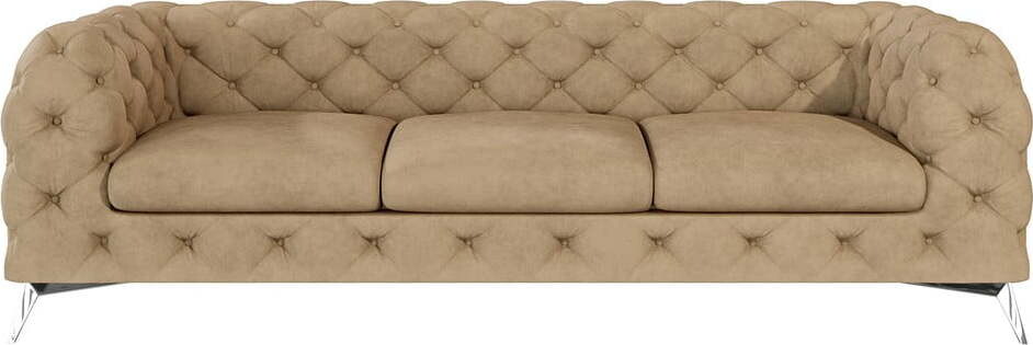 Světle hnědá sametová pohovka 243 cm Chelsea – Ropez