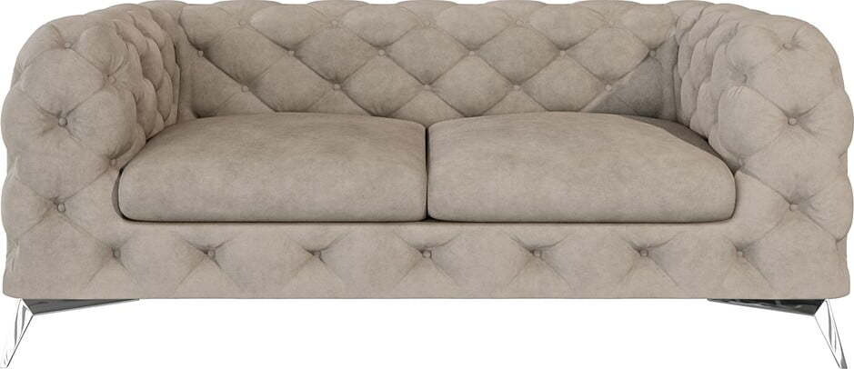 Šedobéžová sametová pohovka 185 cm Chelsea – Ropez