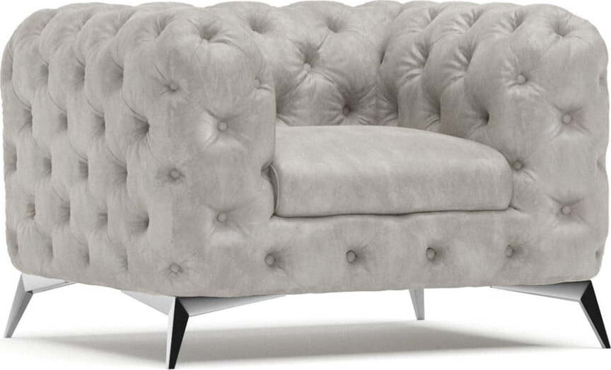 Světle šedé sametové křeslo Chelsea – Ropez