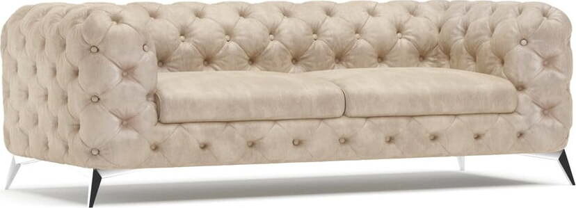 Béžová sametová pohovka 225 cm Chelsea – Ropez