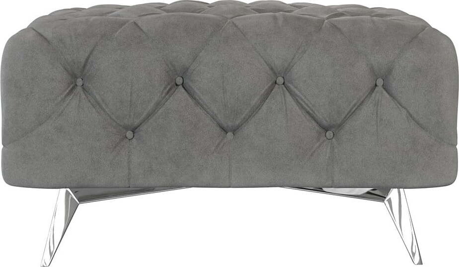 Šedá sametová podnožka Chelsea – Ropez