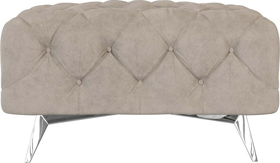 Šedobéžová sametová podnožka Chelsea – Ropez