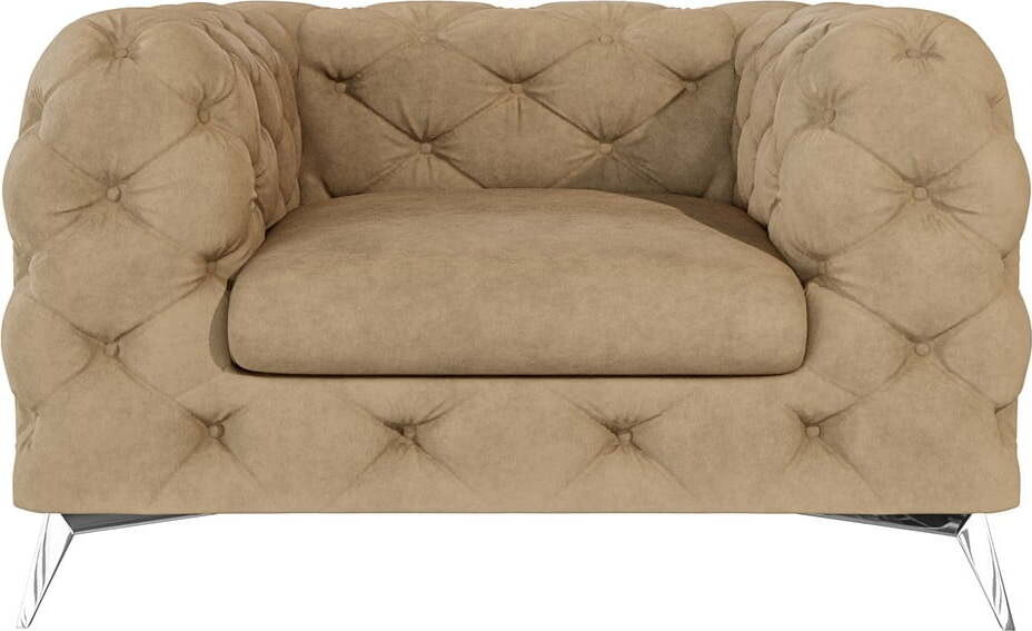 Světle hnědé sametové křeslo Chelsea – Ropez