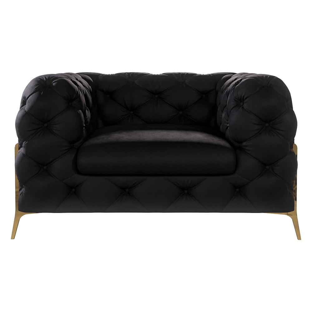 Černé sametové křeslo Chelsea Bis – Ropez