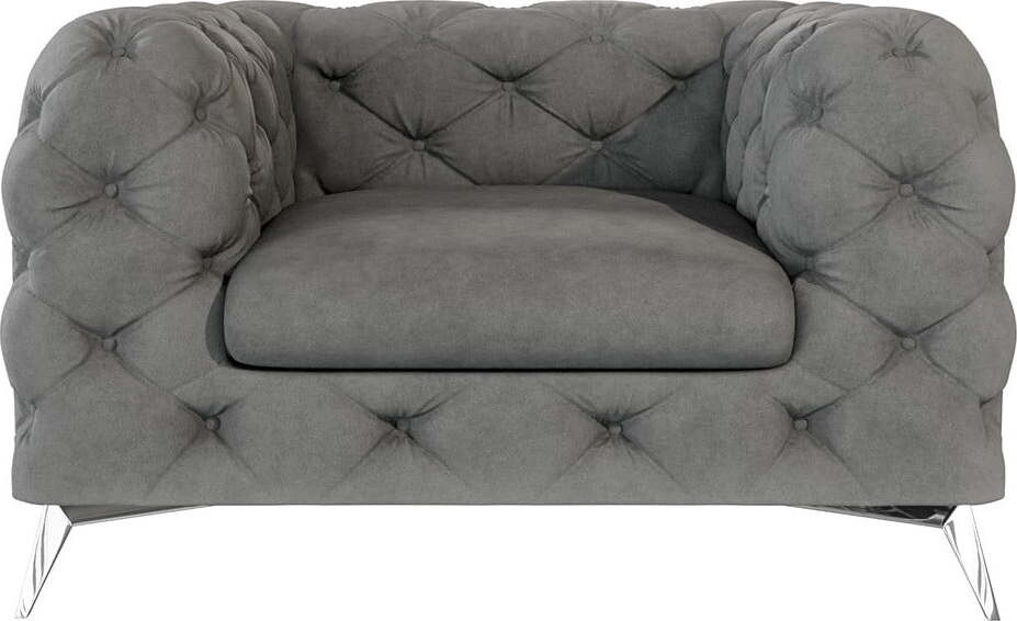 Šedé sametové křeslo Chelsea – Ropez