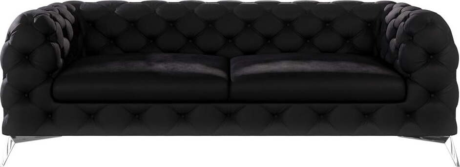 Černá sametová pohovka 225 cm Chelsea – Ropez