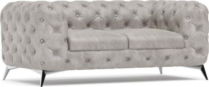 Světle šedá sametová pohovka 185 cm Chelsea – Ropez