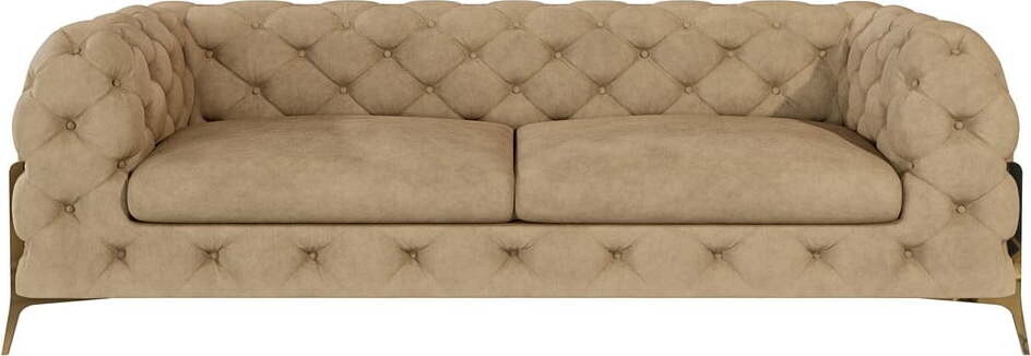 Světle hnědá sametová pohovka 225 cm Chelsea Bis – Ropez