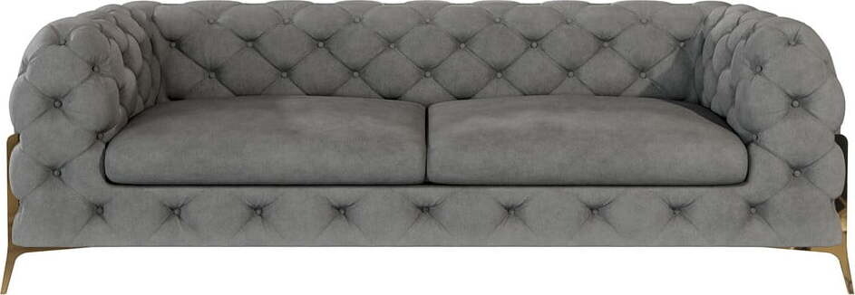 Šedá sametová pohovka 225 cm Chelsea Bis – Ropez