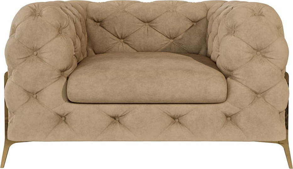 Světle hnědé sametové křeslo Chelsea Bis – Ropez