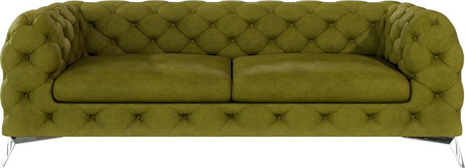 Zelená sametová pohovka 225 cm Chelsea – Ropez