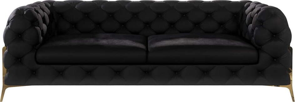 Černá sametová pohovka 225 cm Chelsea Bis – Ropez