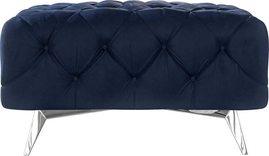 Tmavě modrá sametová podnožka Chelsea – Ropez