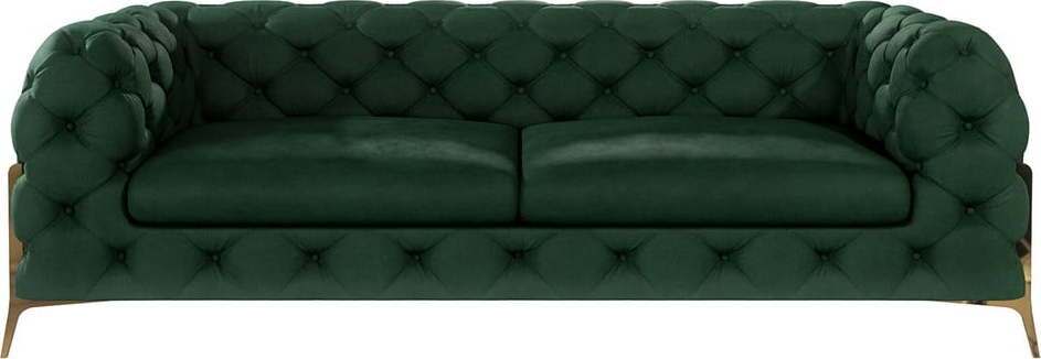 Tmavě zelená sametová pohovka 225 cm Chelsea Bis – Ropez
