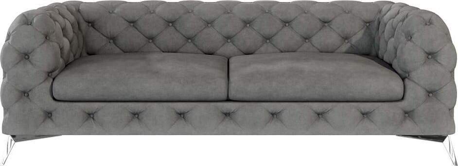 Šedá sametová pohovka 225 cm Chelsea – Ropez