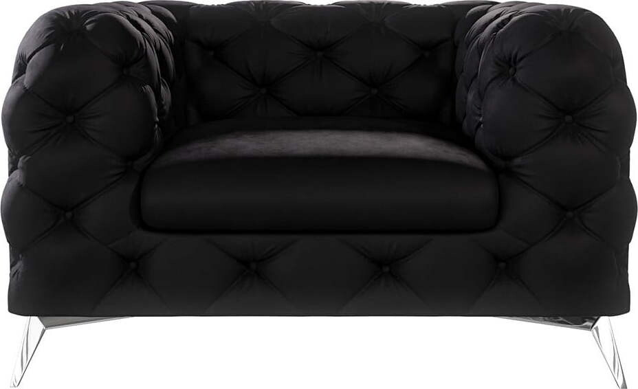 Černé sametové křeslo Chelsea – Ropez