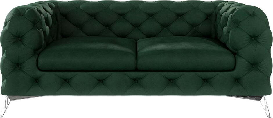 Tmavě zelená sametová pohovka 185 cm Chelsea – Ropez