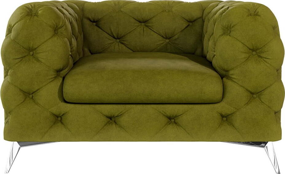 Zelené sametové křeslo Chelsea – Ropez