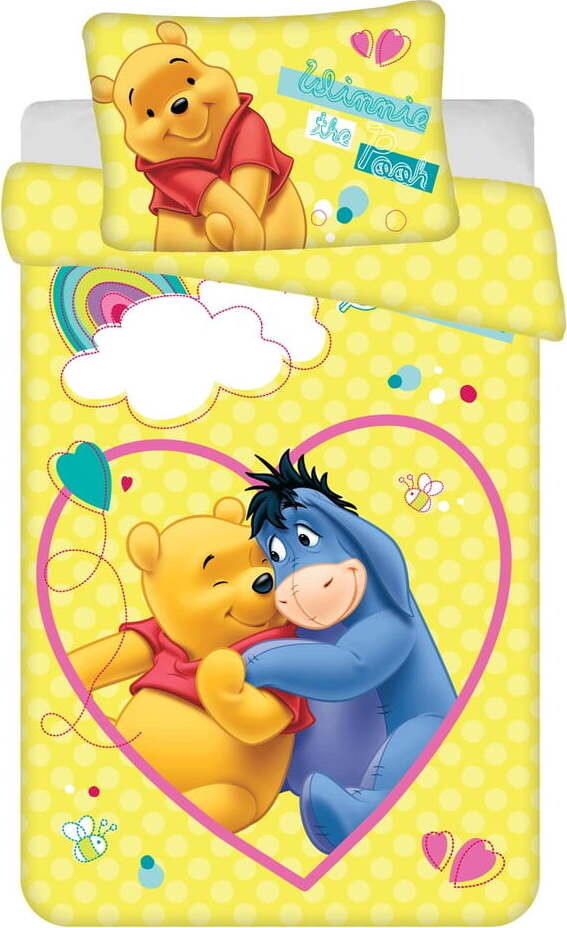 Žluté bavlněné dětské povlečení do postýlky 135x100 cm WTP 