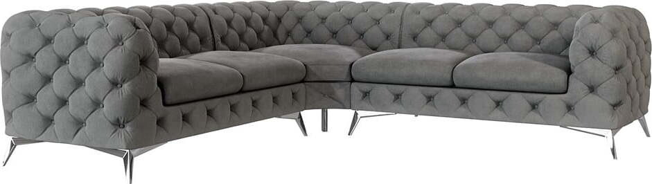 Šedá sametová rohová pohovka Chelsea – Ropez