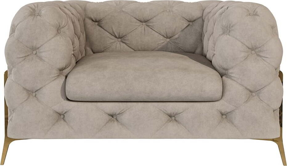 Šedobéžové sametové křeslo Chelsea Bis – Ropez