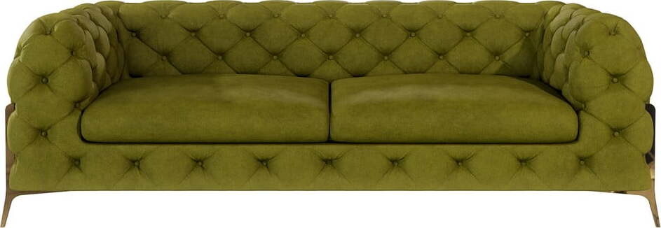 Zelená sametová pohovka 225 cm Chelsea Bis – Ropez