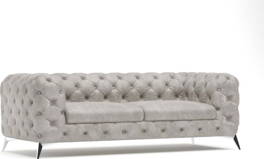 Světle šedá sametová pohovka 225 cm Chelsea – Ropez