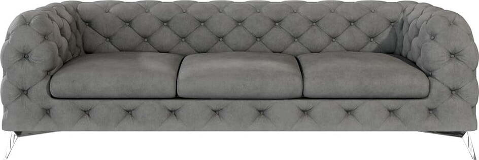 Šedá sametová pohovka 243 cm Chelsea – Ropez