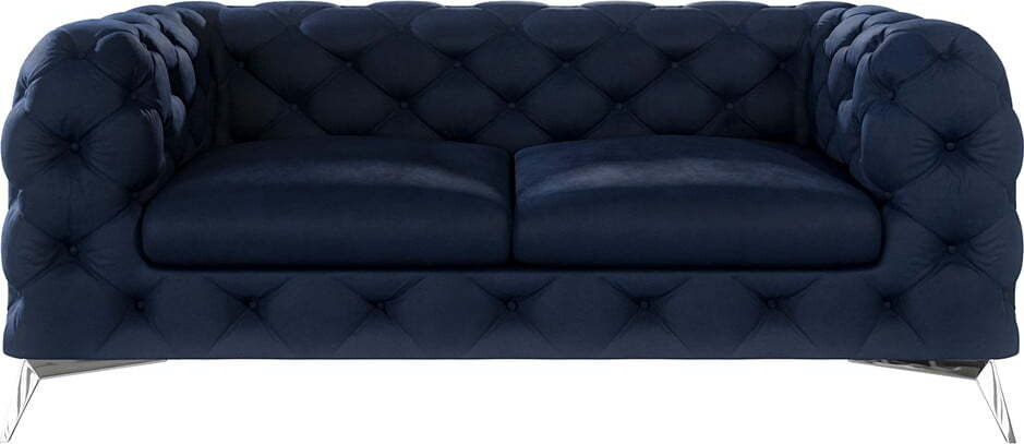 Tmavě modrá sametová pohovka 185 cm Chelsea – Ropez