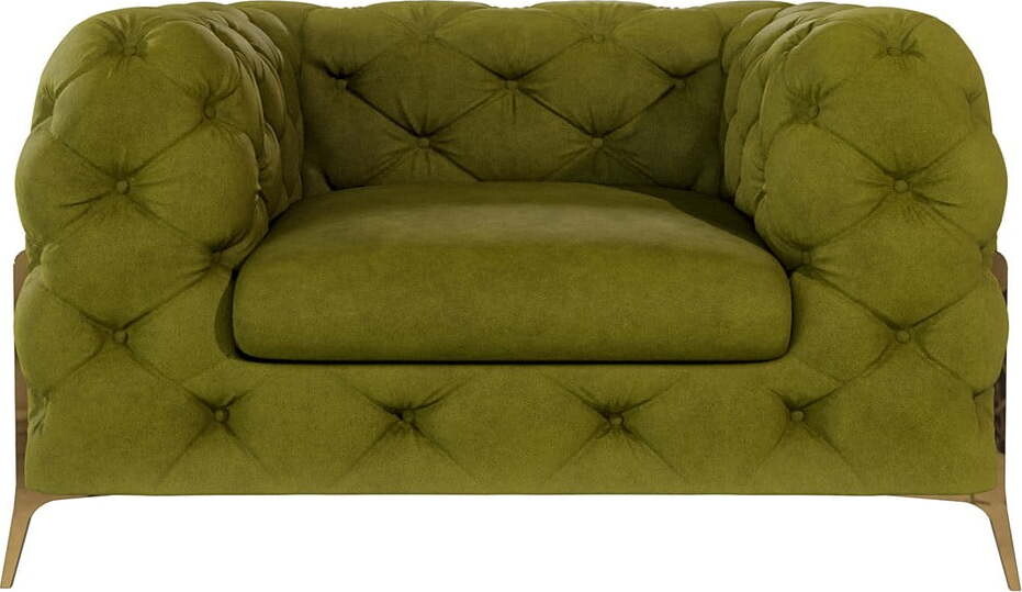 Zelené sametové křeslo Chelsea Bis – Ropez