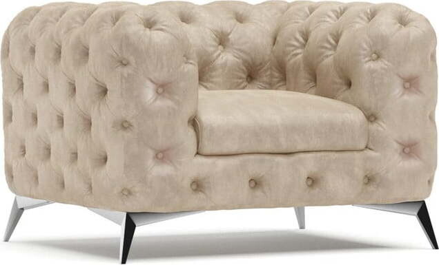 Béžové sametové křeslo Chelsea – Ropez