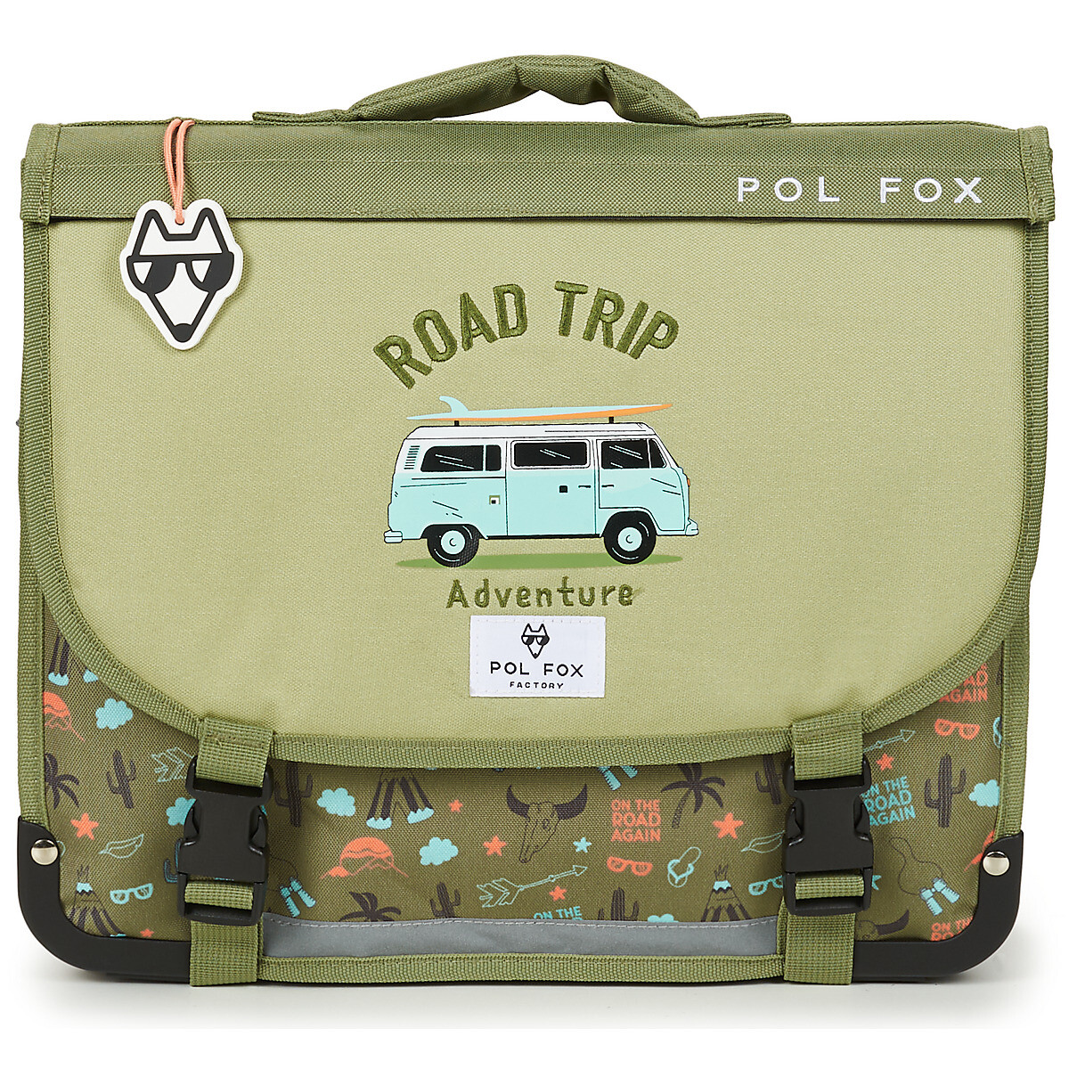 Pol Fox  CARTABLE 38 CM ROADTRIP  Khaki