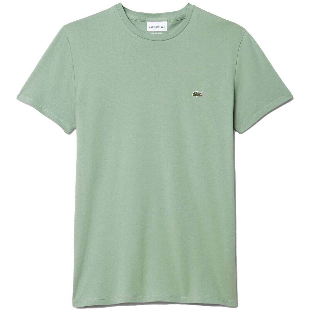 Lacoste  Cotton Pima Crew Neck T-Shirt Pastel Green  Zelená