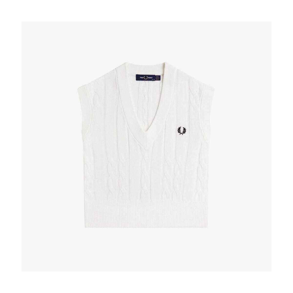 Fred Perry  CABLE KNIT TANK  Bílá