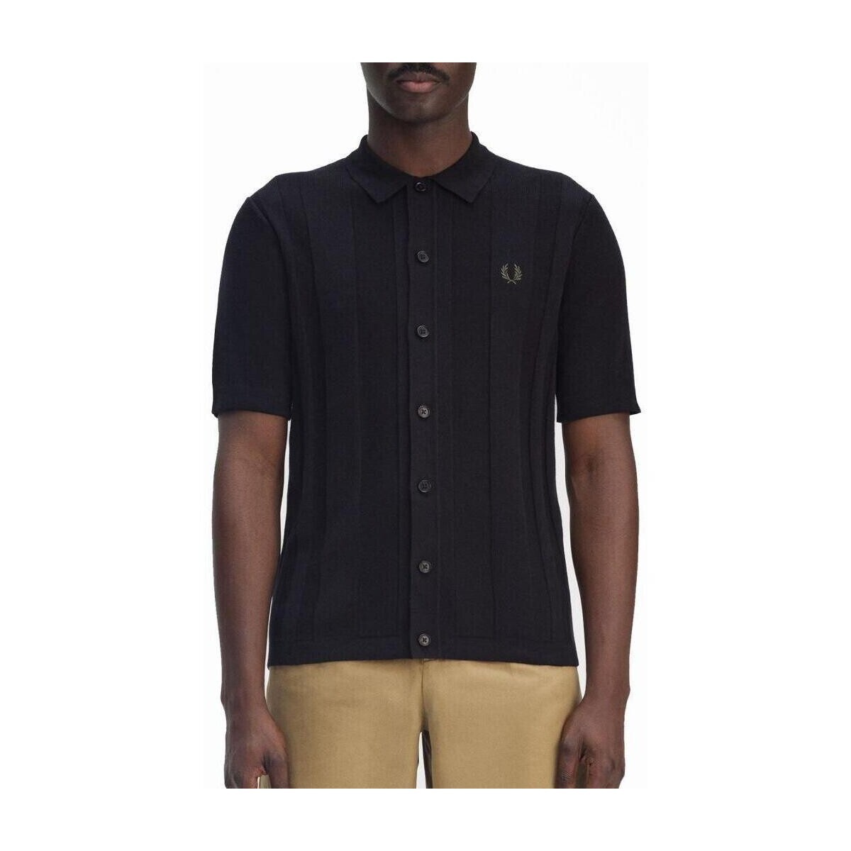 Fred Perry  BUTTON THROUGH SS SHIRT  Černá