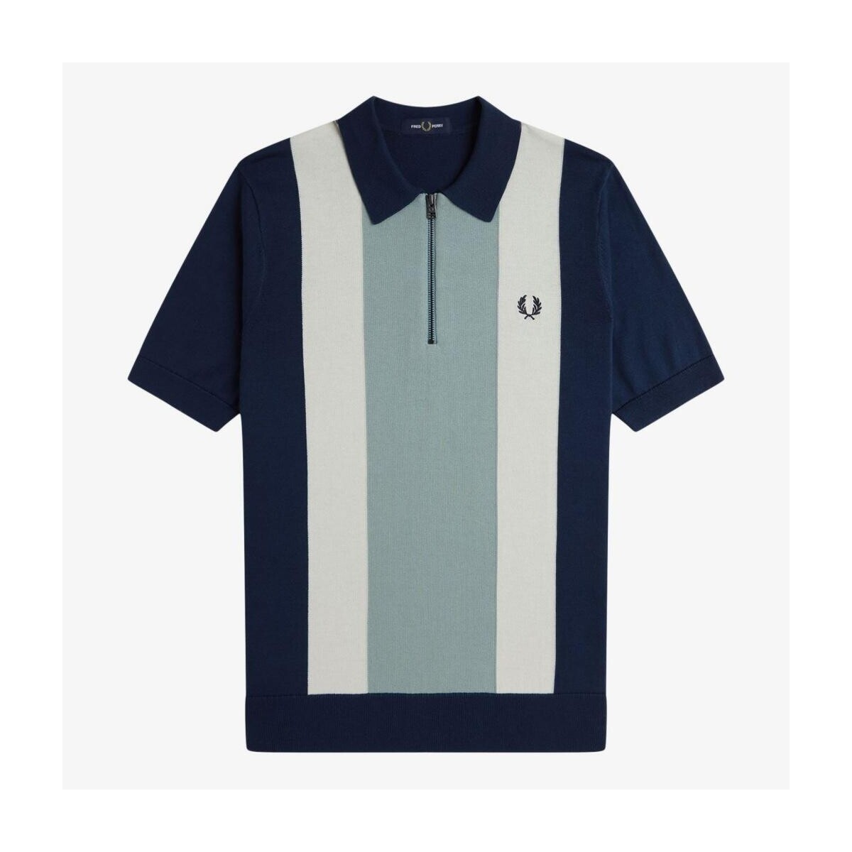 Fred Perry  VERTICAL STRIPE ZIP NECK SH  Modrá