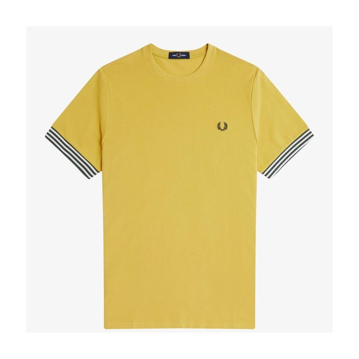 Fred Perry  STRIPED CUFF T-SHIRT  Žlutá