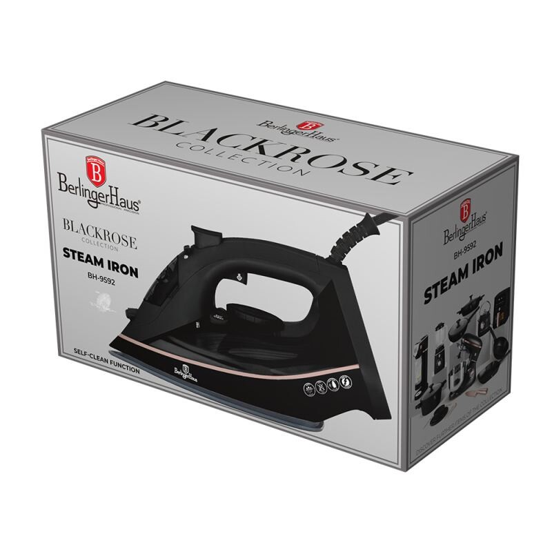 BERLINGERHAUS Žehlička napařovací 2200 W Black Ros Collection BH-9592
