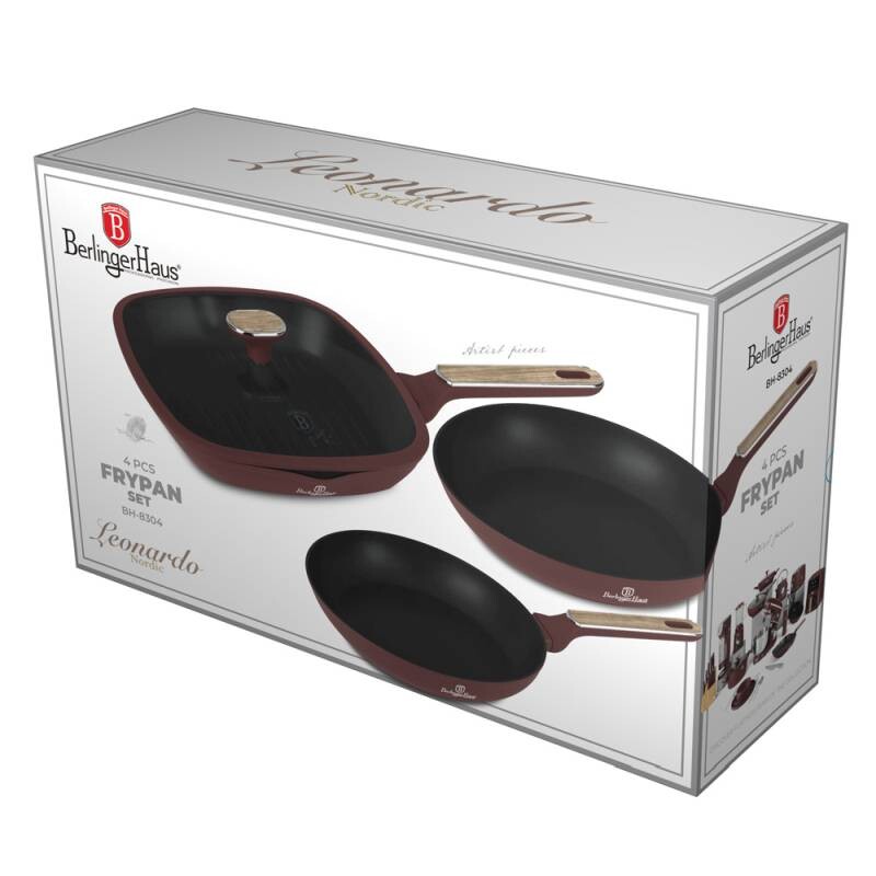 BERLINGERHAUS Sada pánví s titanovým povrchem 4 ks Leonardo Nordic Collection BH-8304