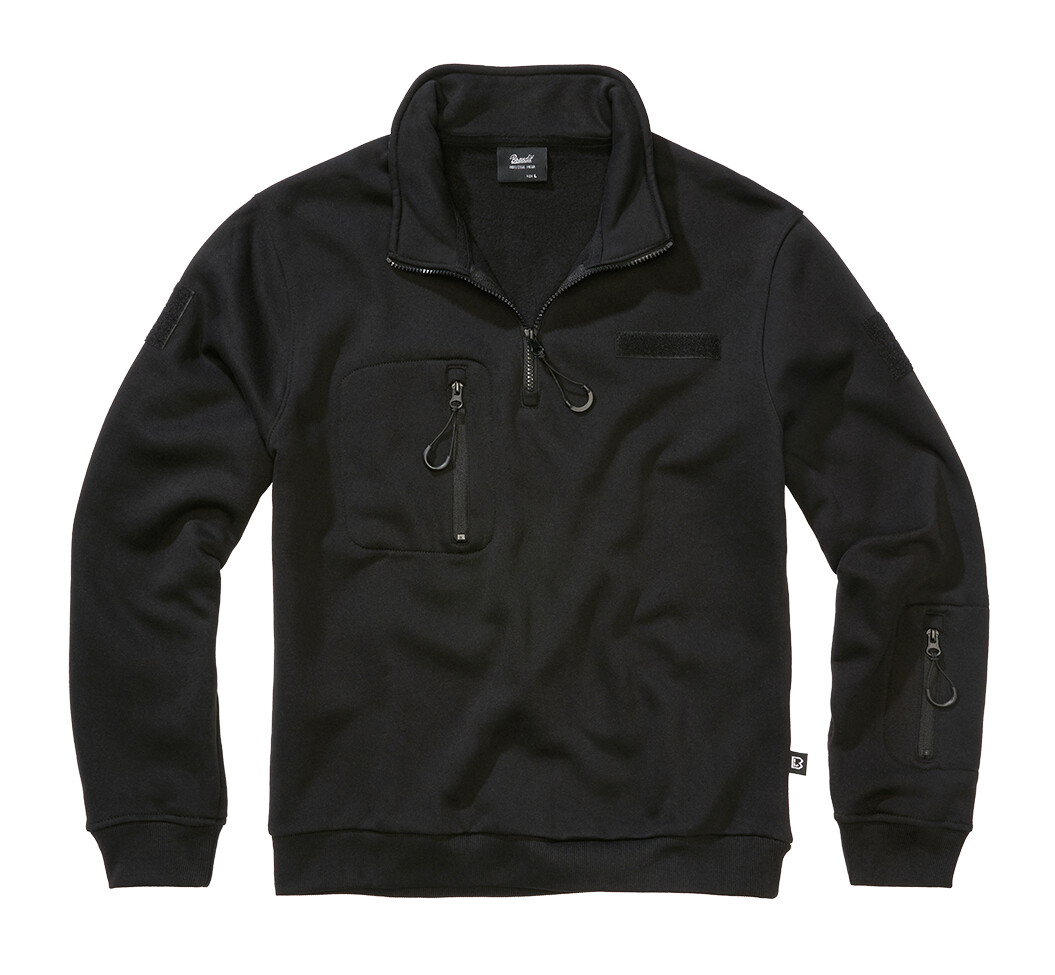 Mikina Brandit Tactical Sweat Troyer - černá, L