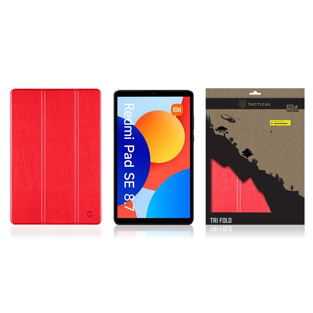 Flipové pouzdro Tactical Book Tri Fold pro Xiaomi Redmi Pad SE 8,7, červená