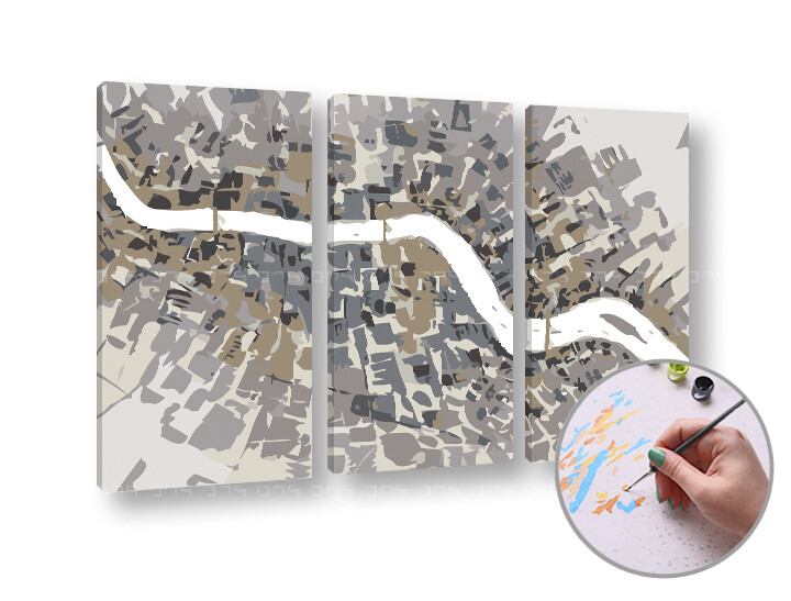 Malba podle čísel ŠEDÝ ABSTRAKT | low difficulty