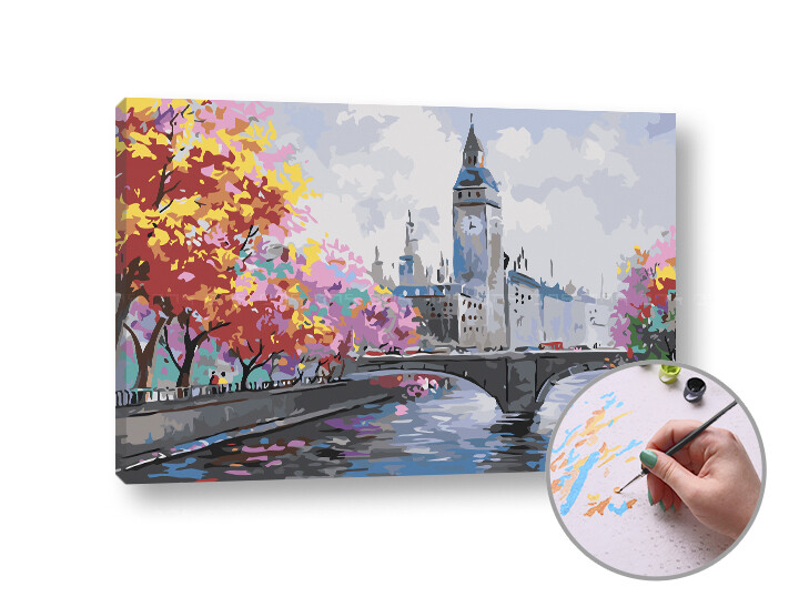 Malování podle čísel PODZIM V LONDÝNĚ | medium difficulty