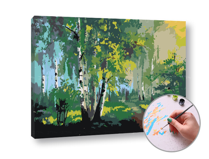 Malování podle čísel PROCHÁZKA LESEM | low difficulty