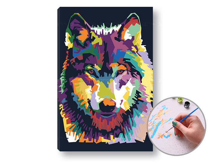 Malba podle čísel VLČÍ POHLED | low difficulty