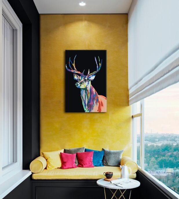 Malování podle čísel BAREVNÝ JELEN | rôzne možnosti rámovania