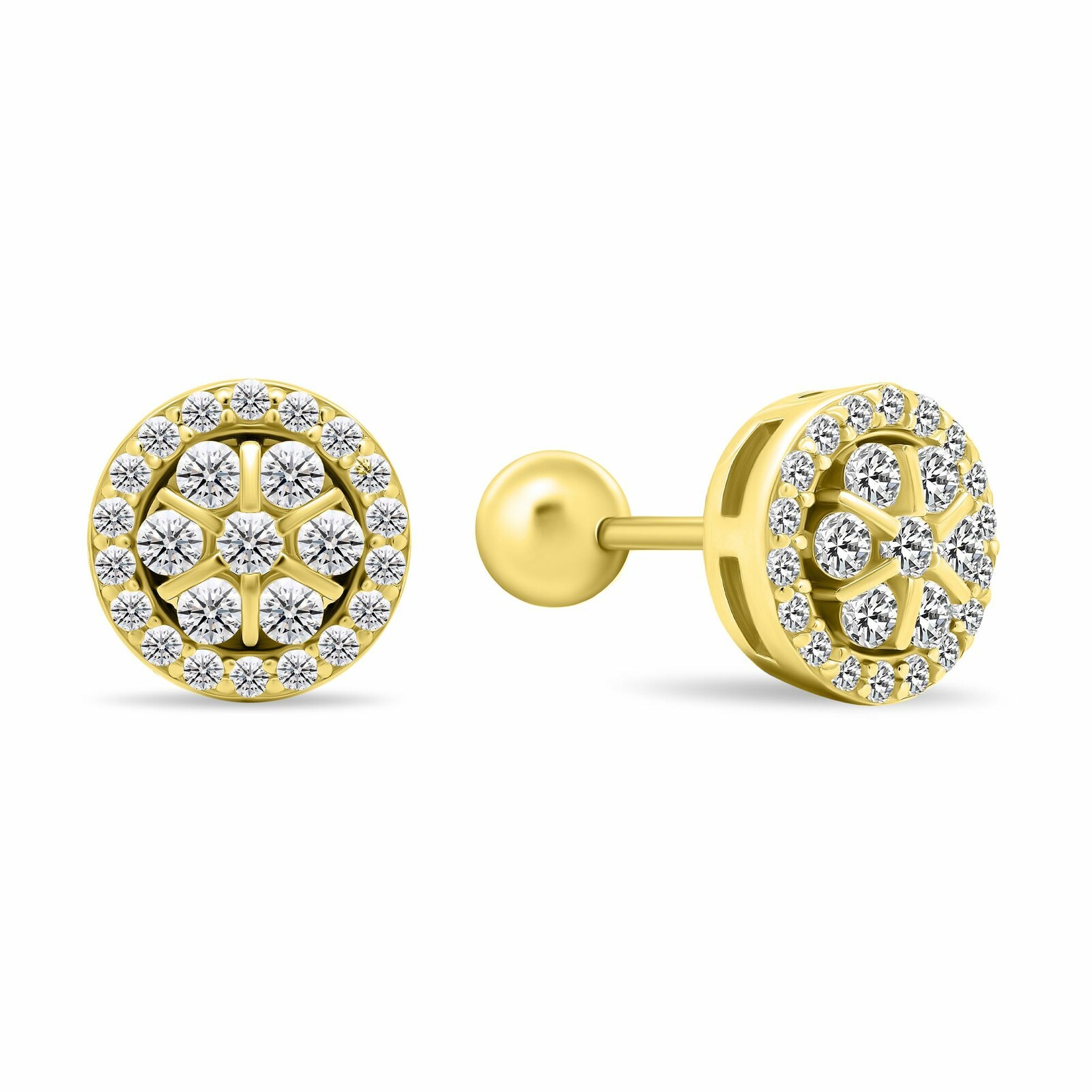 Brilio Silver Blyštivé pozlacené náušnice se zirkony EA490Y